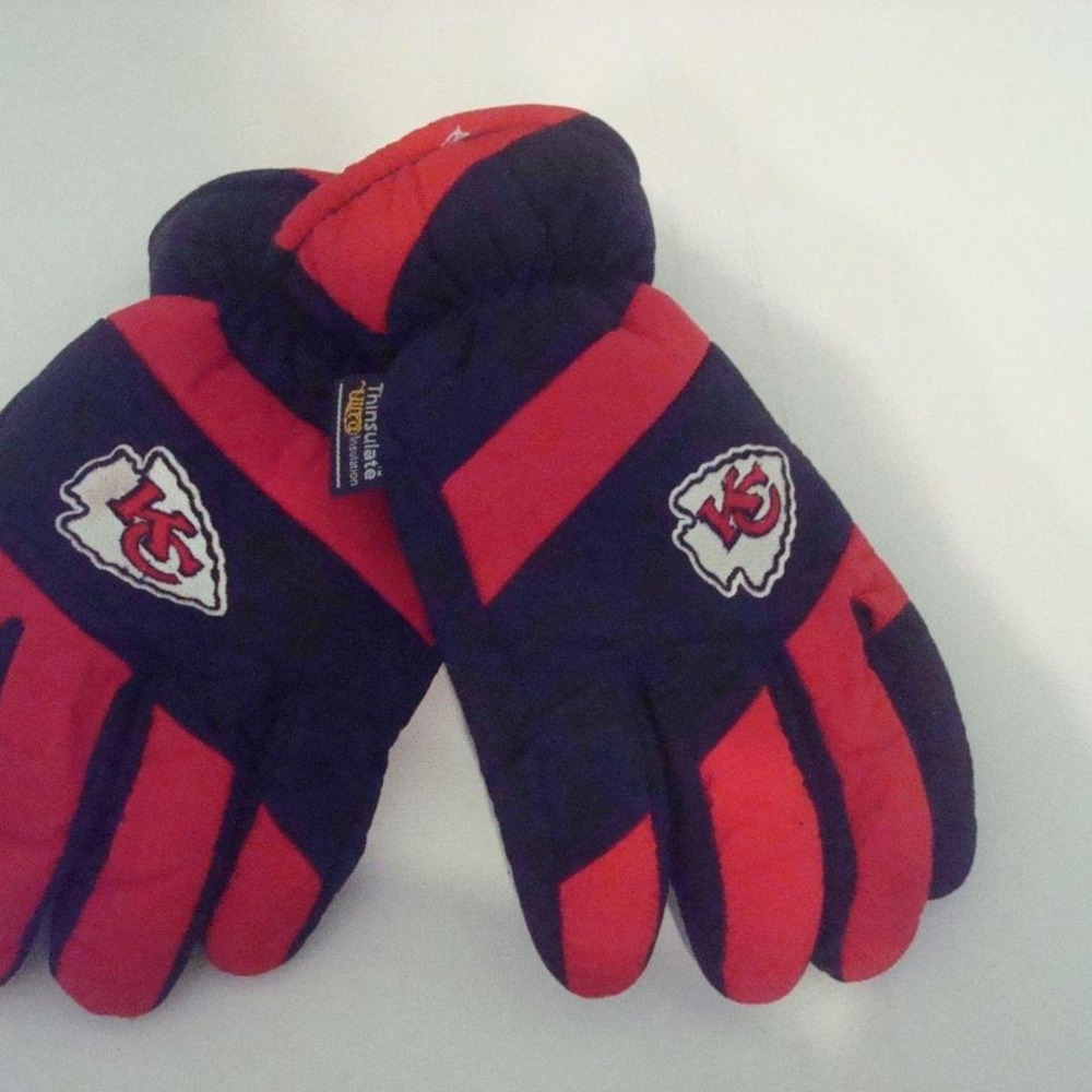 KANSAS CITY CHIEFS GLOVES THINSULATE WATERPROOF‎ VINTAGE W1